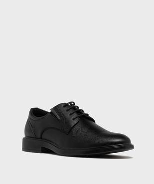 Derbies grainés à lacets et élastiques de confort homme vue2 - MARIO BALDANO - GEMO