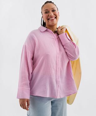Chemise en gaze de coton unie femme grande taille vue4 - GEMO (G TAILLE) - GEMO