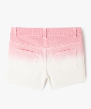 Short en jean teinture spéciale coloris unique dégradé fille vue3 - GEMO 4G FILLE - GEMO