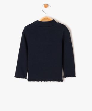 Tee-shirt en maille côtelée à col montant bébé fille vue3 - GEMO(BEBE DEBT) - GEMO