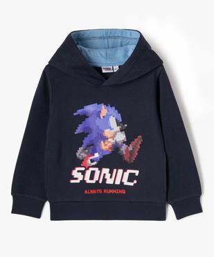 Sweat à capuche en molleton doux imprimé garçon - Sonic vue2 - SONIC - GEMO