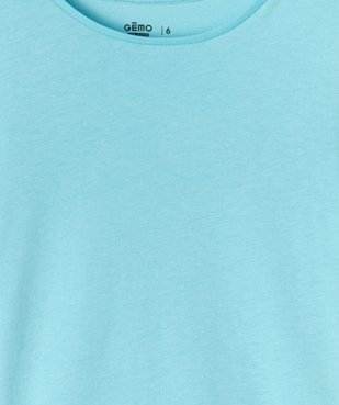 Tee-shirt à manches courtes uni fille vue2 - GEMO 4G FILLE - GEMO
