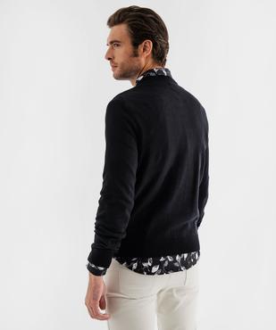 Pull en coton en maille fine à col rond homme  vue3 - GEMO (HOMME) - GEMO