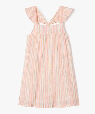 Robe à bretelles volantées et croisées en gaze de coton fille vue1 - GEMO (ENFANT) - GEMO
