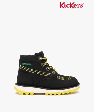 Boots garçon bicolores à lacets et à zip - Kickers vue1 - KICKERS - GEMO