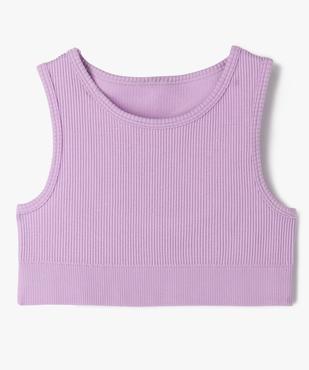 Débardeur court en maille côtelée extensible fille vue1 - GEMO (ENFANT) - GEMO