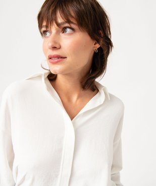 Chemise à manches longues aspect crêpe femme vue2 - GEMO(FEMME PAP) - GEMO