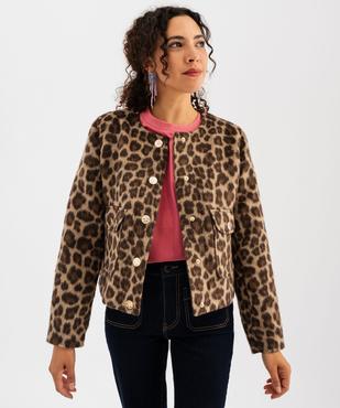 Tee-shirt manches courtes col rond uni en coton femme vue6 - GEMO 4G FEMME - GEMO