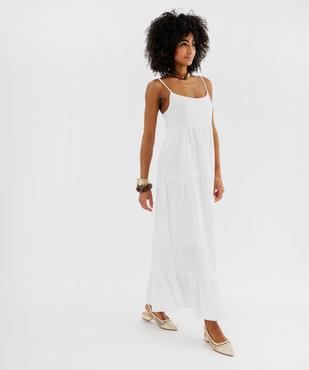 Robe longue à bretelles en gaze de coton femme vue1 - GEMO(FEMME PAP) - GEMO
