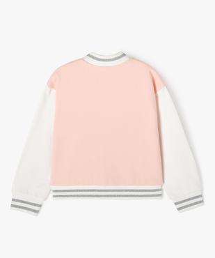 Blouson en molleton et fermeture pressionnée fille vue4 - GEMO (ENFANT) - GEMO