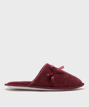 Chaussons mules en velours texturé avec petit noeud femme vue1 - GEMO(HOMWR FEM) - GEMO