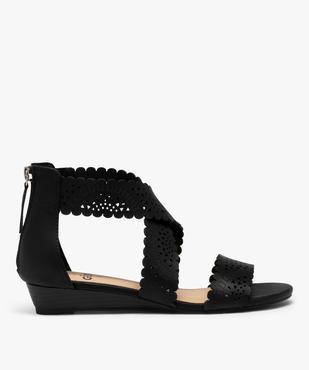 Sandales femme à brides perforées et talon fermé vue1 - GEMO (CASUAL) - GEMO