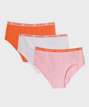Culottes en coton stretch à large ceinture imprimée fille (lot de 3) vue1 - GEMO 4G FILLE - GEMO