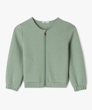 Sweat zippé en maille fantaisie fille vue11 - GEMO (ENFANT) - GEMO