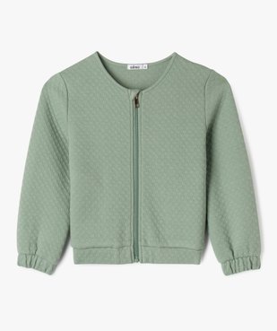 Sweat zippé en maille fantaisie fille vue1 - GEMO (ENFANT) - GEMO