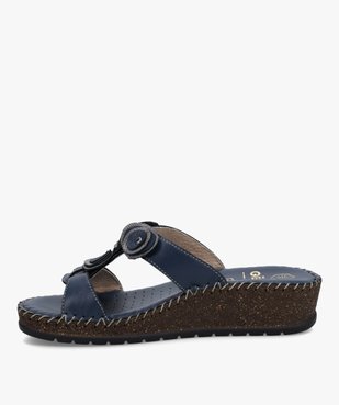 Mules femme confort dessus cuir détails brillants vue3 - GEMO (CONFORT) - GEMO