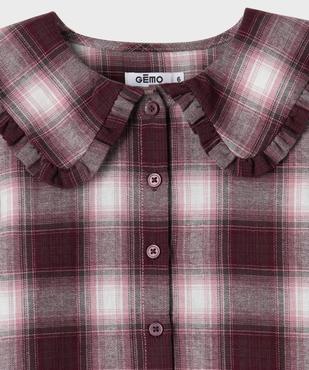 Chemise manches longues à carreaux et grand col Claudine fille vue2 - GEMO (ENFANT) - GEMO