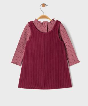 Ensemble robe chasuble et tee-shirt côtelé bébé fille vue3 - GEMO(BEBE DEBT) - GEMO