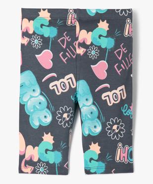 Legging court cycliste imprimé fille vue3 - GEMO (ENFANT) - GEMO