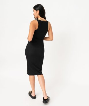 Robe longue sans manches en maille gaufrée femme vue3 - GEMO(FEMME PAP) - GEMO