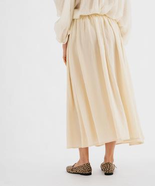 Jupe longue et ample en viscose froissée femme vue3 - GEMO 4G FEMME - GEMO
