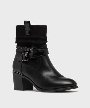 Bottines à talon avec tige drapée et brides à la cheville femme - Emilia Rosa vue2 - EMILIA ROSA - GEMO