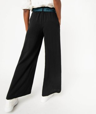Pantalon en maille fluide avec ceinture imprimée femme vue3 - GEMO(FEMME PAP) - GEMO