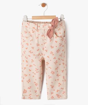 Pantalon en velours côtelé à motifs fleuris bébé fille vue1 - GEMO(BEBE DEBT) - GEMO