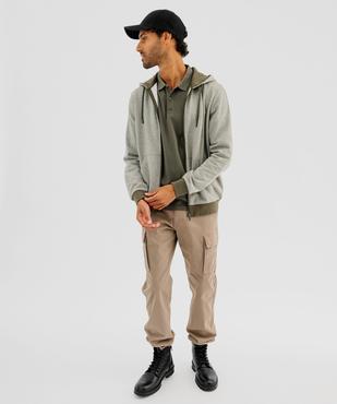 Pantalon cargo coupe straight en coton stretch homme vue4 - GEMO (HOMME) - GEMO