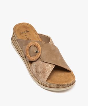 Mules à talon compensé et larges brides fantaisie femme vue5 - VALENTINA BALDA - GEMO