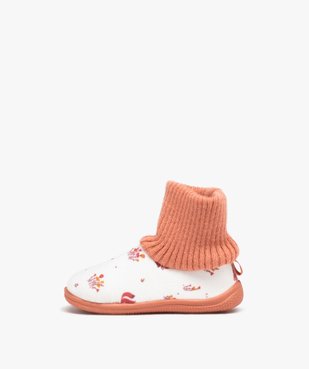 Chaussons fille imprimés en velours et à col chaussette vue3 - GEMO (ENFANT) - GEMO