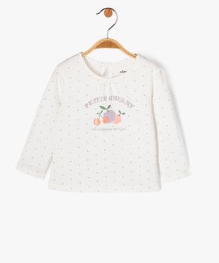 Tee-shirt à manches longues à motif pailleté bébé fille vue1 - GEMO 4G BEBE - GEMO