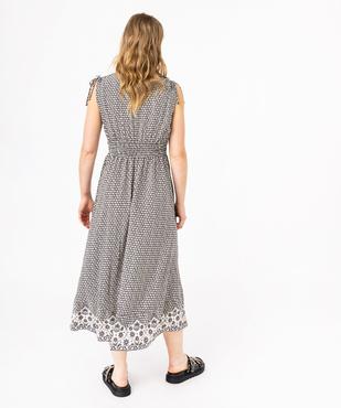 Robe longue sans manches imprimée à col V femme vue3 - GEMO 4G FEMME - GEMO