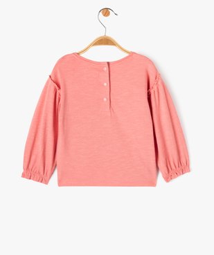 Tee-shirt bébé fille à manches longues fantaisie et broderie - LuluCastagnette vue3 - LULUCASTAGNETTE - GEMO