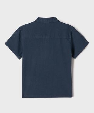 Chemise manches courtes en coton texturé garçon vue3 - GEMO (ENFANT) - GEMO