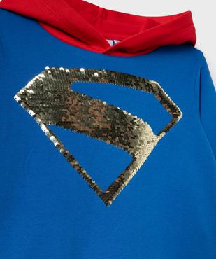 Sweat à capuche avec motif Spiderman en sequins réversibles garçon - Marvel vue3 - SUPERMAN - GEMO