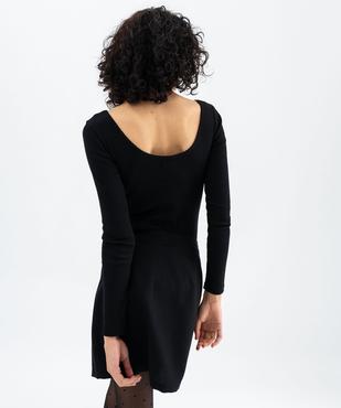 Body à manches longues en maille côtelée femme vue3 - GEMO 4G FEMME - GEMO