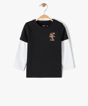 Tee-shirt bébé garçon à manches longues effet 2 en 1 vue1 - GEMO(BEBE DEBT) - GEMO
