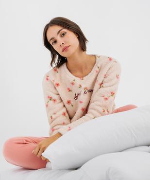 Pyjama en maille peluche femme vue1 - GEMO(HOMWR FEM) - GEMO