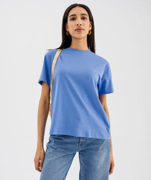 Tee-shirt manches courtes col rond uni en coton femme vue2 - GEMO 4G FEMME - GEMO