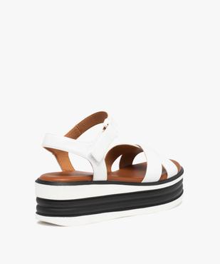 Sandales femme compensées à semelle bicolore vue4 - GEMO(URBAIN) - GEMO