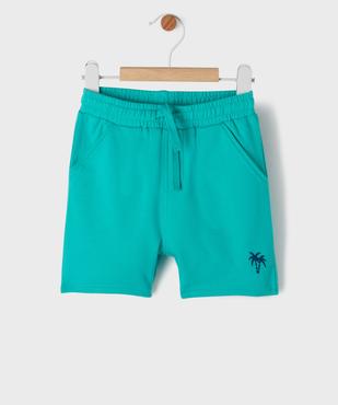 Short en maille avec palmier brodé bébé garçon vue1 - GEMO(BEBE DEBT) - GEMO