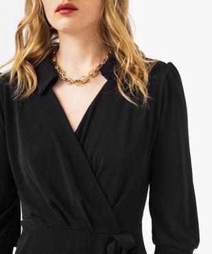 Robe avec haut cache-coeur en maille extensible femme vue2 - GEMO(FEMME PAP) - GEMO