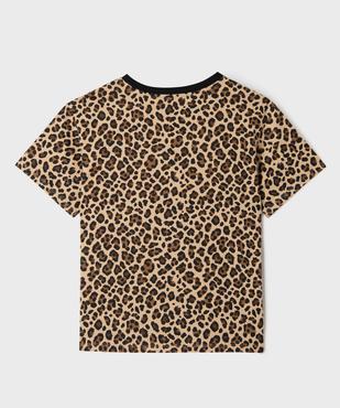 Tee-shirt manches courtes à motif léopard fille vue3 - GEMO 4G FILLE - GEMO