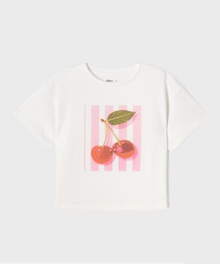 Tee-shirt manches courtes coupe courte imprimé fille vue2 - GEMO (ENFANT) - GEMO