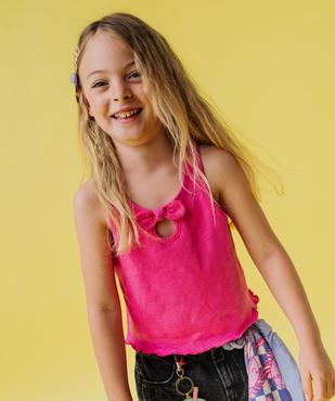 Débardeur en jersey de coton flammé finition roulottée fille vue5 - GEMO 4G FILLE - GEMO