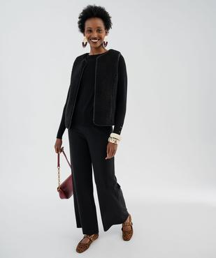 Pantalon en toile coupe large femme vue4 - GEMO(FEMME PAP) - GEMO