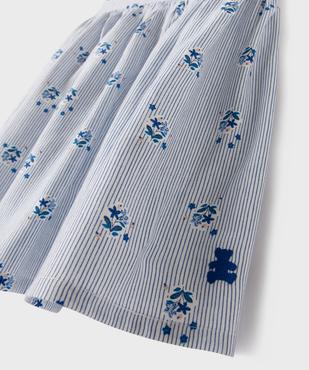 Robe à rayures et motifs fleuris avec chapeau assorti bébé fille - LuluCastagnette vue2 - LULUCASTAGNETTE - GEMO