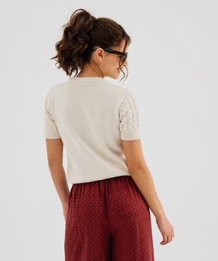Gilet manches courtes torsadé à boutons fantaisie femme vue3 - GEMO(FEMME PAP) - GEMO