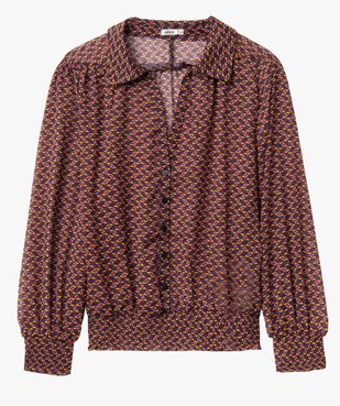 Blouse femme à motifs et rayures scintillantes vue4 - GEMO 4G FEMME - GEMO